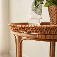 Mobilier d'intérieur décoration de salon table ronde avec incrustation de nacre tables en rotin au meilleur prix