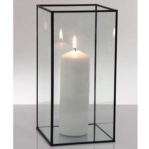 Modern Brass Votive Candle Holder Clear <b>Glass</b> <b>Frame</b> Rectangle Shape Handmade Custom Finish Tabletop Centerpiece for Home Decor - Product Image 1