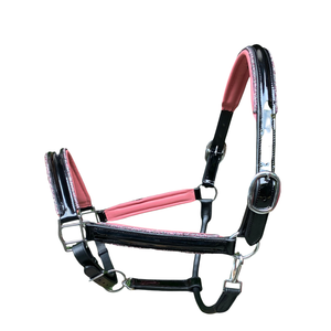 ADIBA OVERSEAS - Cabestro para Caballo de Cuero Patentado con Brillo, Calidad Europea y Estadounidense, Súper Lujoso, Acolchado, con Pedrería y Herrajes de Latón Macizo - Product Image 2