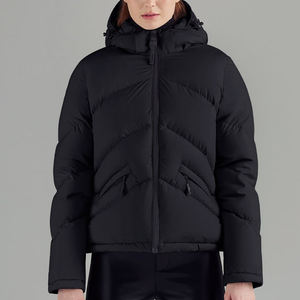 Chaquetas con Logotipo Personalizado para Mujer, Chaqueta Acolchada de Poliéster con Capucha y Bolsillos Laterales, Abrigo Acolchado para Damas - Product Image 4