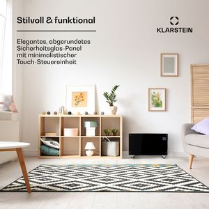 Radiateur Convecteur Mural Portable 2000W avec Minuteur 7 Jours IP24 pour Pièces jusqu'à 20 m² 9,3 kg Noir - Product Image 3
