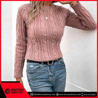 Pull en tricot ample pour femme, qualité supérieure, décontracté, automne-hiver, respirant, col en V, couleurs personnalisées, vente en gros
