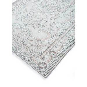 Tapis en laine noué à la main vintage ivoire, motif médaillon abstrait rectangulaire pour salon et couloir, fait main Pae-1487 - Product Image 2