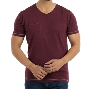Camiseta de Cuello en V, Ajustada, de Secado Rápido, 100% Algodón, con Logotipo Personalizado Bordado e Impreso, Precio de Fábrica, Venta Caliente - Product Image 4