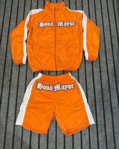 ชุดวอร์มผ้าไนลอนของผู้ชายเสื้อกันลมแบบสั่งตัดได้ชุดวอร์มผ้าไนลอนแบบใส่สบายระบายอากาศได้สั้นขนาดใหญ่พิเศษสำหรับฤดูร้อน - Product Image 1