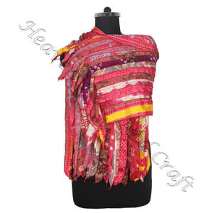 Sari en soie recyclée 15 bandes, écharpe en soie indienne réversible Vintage fait à la main, fabriqué en gros en inde - Product Image 5