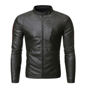 Veste en cuir pour hommes avec impression de logo personnalisé toile de couleur unie avec prix raisonnable en peau de vache - Product Image 4