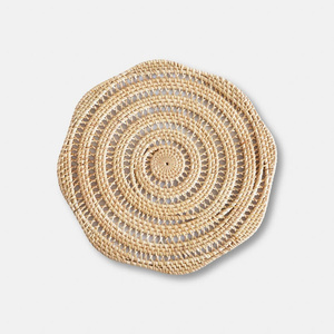 แผ่นรองจานสานหวายพรีเมียมลายเกลียวสีกลาง ตัวเลือกสีตามสั่ง ทำด้วยมือ สไตล์โบโฮ สำหรับตกแต่งโต๊ะอาหาร - Product Image 5