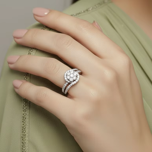 แหวนทอง 14K ประดับเพชรแท้ทรงรัศมี สำหรับผู้หญิง เหมาะสำหรับงานหมั้น งานแต่งงาน งานเลี้ยงฉลองครบรอบ ของขวัญสุดโรแมนติก - Product Image 5