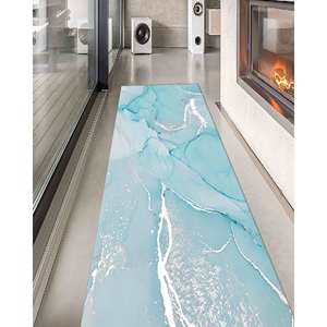 Silver Marble <b>Rug</b>: Modern Shimmery Accent <b>Rug</b>, Printed <b>Rug</b>,<b>Chenille</b> <b>Rug</b> - Product Image 4