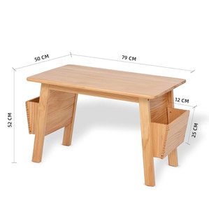 Trẻ Em Đồ Nội Thất Bảng Và 2 Ghế Đặt Với Lưu Trữ Bàn Và Ghế Đặt Cho Trẻ Em Toddler Hoạt Động Bảng Rắn Gỗ Tự Nhiên - Product Image 5