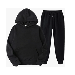 Ensemble sweat à capuche deux pièces Crop Top Jacket Jogging Suit Velvet Tracksuits avec logo personnalisé Hot Pocket Design - Product Image 5