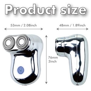 Afeitadora Eléctrica Inalámbrica Recargable por USB para Hombre, Mini Afeitadora de Doble Cuchilla con Resistencia al Agua IPX7 para Barba y Rostro - Product Image 2