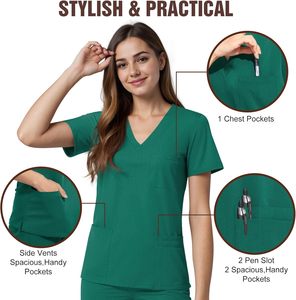 Ensembles d'uniformes de gommage d'hôpital médical unisexe costumes de gommage d'allaitement en coton Spandex personnalisés pour les médecins et les infirmières - Product Image 2