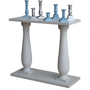 Mesa Consola de Madera de Caoba Maciza Tallada a Mano, Estilo Rústico, Ecológica y Duradera, con Acabado Pintado, para Sala de Estar u Hotel - Product Image 1