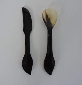 Servidor de ensalada de madera con cubiertos de tamaño estándar personalizado con mango de mármol Cuchara y tenedor de diseño de lujo Calidad de exportación superior - Product Image 3