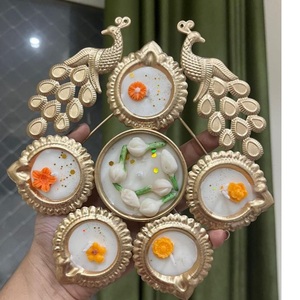 คู่ชาแสงปอมปอมชิ้นตกแต่งที่สวยงามสำหรับบ้านโรงแรมร้านอาหารและของขวัญแต่งงานและธุรกิจ - Product Image 4