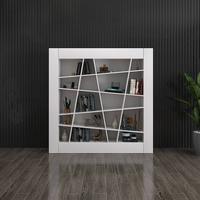 Armoire de classement en bois pour bureau, armoire de rangement moderne blanche avec étagères ouvertes pour dossiers et livres A4