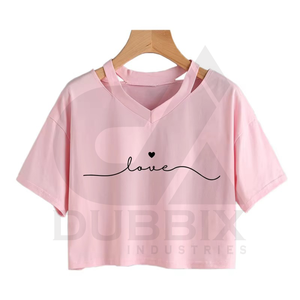 T-shirt imprimé pour filles 100% coton autocollant personnalisable Design couleur Logo bonne couette et meilleur prix - Product Image 3