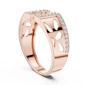 Anillo de Diamantes de Lujo con Diseño de Tallado Estructurado |   Joyería Fina Moderna - Product Image 1
