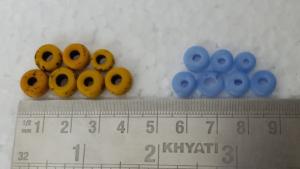 Custom Made Tire Shaped Glass <b>Beads</b> with Old Antique Vintage Textures and Black Polka Dotted Glass <b>Beads</b> <b>for</b> <b>Jewelry</b> Makers - Product Image 4