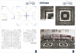Azulejos de Porcelana Esmaltados Brillantes y Mate de Alta Calidad, 600x600 mm, 60x60 cm, Diseño de Mármol Moderno para Habitaciones - Product Image 6