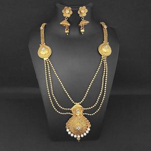 Ensemble de bijoux fins Kriaa Collier de pierres et de perles autrichiennes blanches 1109867B - Product Image 1