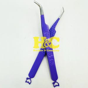 Juego de Pinzas para Extensión de Pestañas Profesionales con Diseño de Corazón, Color Personalizado, Acero Inoxidable, Diseño Duradero, Pestañas Planas, Logotipo Personalizado - Product Image 3