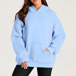 New Arrival Women Winter Oversized Drop Shoulder <b>Fleece</b> <b>Hoodies</b> Streetwear Pullover Style Customized Logo Printing - Product Image 5