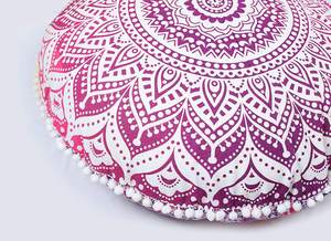 Floral Printed Round Bohemian Meditation Cushion Covers Handmade Pure Cotton Boho <b>Pillows</b> For <b>Decor</b> Home Best Quality Material - Product Image 4