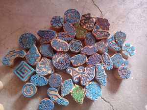 Custom Made <b>Wooden</b> Textile Printing <b>Blocks</b> Also Suitable for Use As Henna Stamps Ideal for Resale and Kids Crafts - Product Image 5