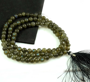 Labradorita natural 108 cuentas 8 mm Jap Mala labradorita ayuda a equilibrar su energía sellando su aura para evitar cualquier fuga de energía - Product Image 4