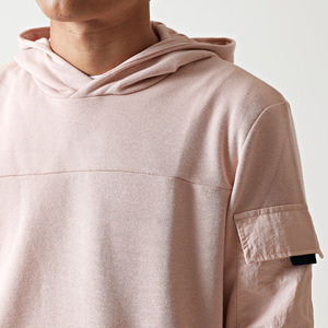 Jersey 100% algodón polar con capucha bolsillo en el brazo para hombres Jersey holgado con cuello con capucha sudadera de peso pesado para invierno - Product Image 3