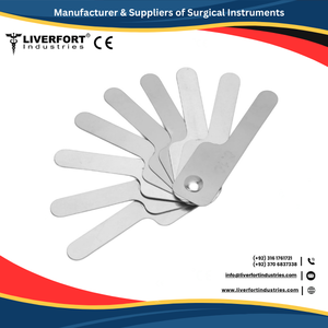 Juego de 9 Uds. De calibradores dentales de acero inoxidable de alta precisión, reglas de medición de espacio dental flexibles, agarre ergonómico Manual Oral - Product Image 2