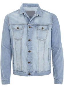 Veste en jean thermique délavé à la neige à la mode unisexe bleu clair de collection unisexe vestes pour hommes - Product Image 5