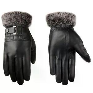 Gants de ski de luxe style mode pour l'hiver en extérieur avec poignets en fourrure de renard, cuir de mouton et matériau PU, mitaines personnalisables avec logo - Product Image 1