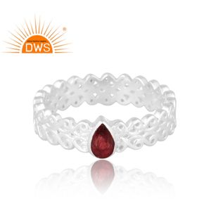 Anillo de piedras preciosas de granate Natural de Venta caliente, joyería personalizada para mujer, regalo para ella - Product Image 3