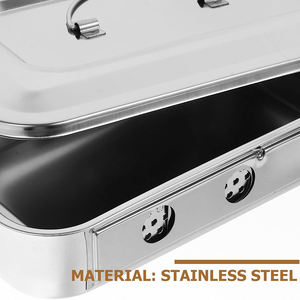 Caja de Almacenamiento de Instrumentos Perforada de Acero Inoxidable 304 de Primera Calidad con Tapa y Asa de Agarre, Caja de Laboratorio - Product Image 4