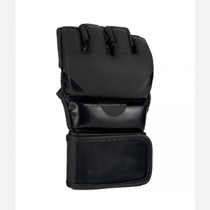 Guantes de Boxeo MMA de Cuero OEM, Color Personalizado, Logotipo Personalizado, Transpirables, Sostenibles, Correa de Muñeca Ajustable, Guantes de Medio Dedo con Cierre de Gancho y Bucle - Product Image 3