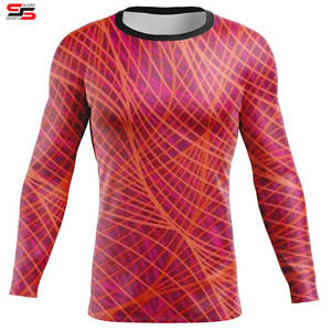Custom sublimation rash guard <b>men</b> sports <b>base</b> <b>layer</b> full long sleeve BJJ MMA rash guards shirts sublimated printed rashguard - Product Image 6