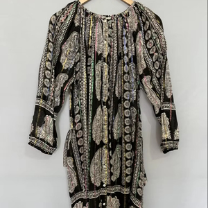 Motif imprimé floral paon mi-longueur robes décontractées décontracté plissé sans manches à volants Maxi robes coréennes été - Product Image 1