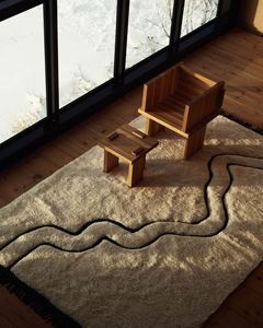 Tapis en laine abstrait moderne 5x8 de conception d'art contemporain tapissé à la main avec des tapis et des ensembles de technique de pile coupée - Product Image 1