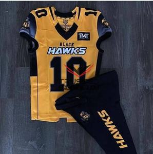 Vente en gros d'usine, design personnalisé, uniforme de football américain respirant à séchage rapide, haute qualité, grande taille, manches courtes - Product Image 2