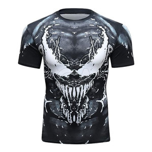 Camisetas de compresión de impresión personalizadas Camisetas de compresión ligeras de manga corta para hombres - Product Image 1