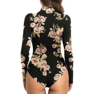 Manufacture <b>Ladies</b> Printed <b>Bodysuits</b> Fashion Casual Beachwear Long Sleeve High Waist Quick Dry Breathable for Women's - Product Image 2