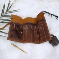 Vente chaude marron plaine A5 cahier 120 page intérieure organisateur de Journal vierge avec fil couture reliure pour journal planificateur écriture