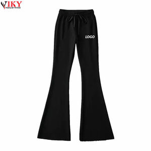 <b>Women</b> Stocked Pent Customized Logo Printing High Waist Fashionable Drawstring Wide Leg Sweatpants <b>Women</b> Jogger Pants - Product Image 3