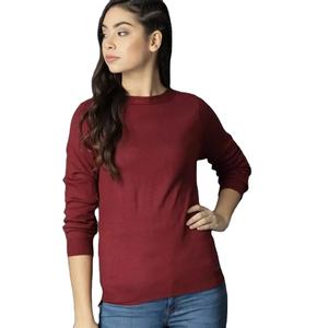 Sweat-shirt d'hiver pour femme de haute qualité, col rond, polyester/coton, manches longues, couleur unie, impression par sublimation personnalisée, vente en gros - Product Image 1