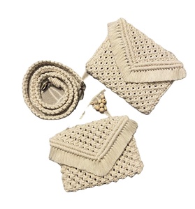 Bolso de hombro de algodón macramé tejido a mano Bliss Handmade Design para compradores al por mayor a precio de mayoreo - Product Image 1