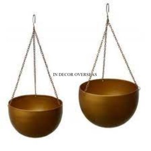 Maceta Colgante de Alta Calidad Chapada en Oro con Soporte Colgante con Recubrimiento en Polvo de Color Negro, Decoración para el Hogar - Product Image 5